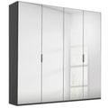 Rauch Miramar Type-5 201cm 4 Door Mirrored Wardrobe - Graphite
