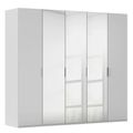 Rauch Miramar Type-5 251cm 5 Door Wardrobe with Mirror - Silk Grey and Silk Grey Glass