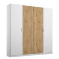 Rauch Miro 181cm 4 Door Wardrobe - Alpine White and Artisan Oak
