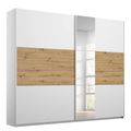 Rauch Miro 218cm 2 Door Sliding Wardrobe with Mirror - Alpine White and Artisan Oak