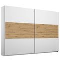 Rauch Miro 261cm 2 Door Sliding Wardrobe - Alpine White and Artisan Oak