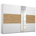 Rauch Miro 261cm 2 Door Sliding Wardrobe with Mirror - Alpine White and Artisan Oak