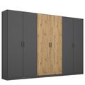 Rauch Miro 271cm 6 Door Wardrobe - Metallic Dark Grey and Artisan Oak