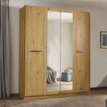 Rauch Modi 181cm 4 Door Wardrobe with Mirror - Artisan Oak