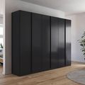 Rauch Monostar 271cm 6 Door Wardrobe with Extras - Metallic Dark Grey