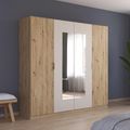 Rauch Monza 226cm 4 Door Wardrobe with Mirror - Artisan Oak and Champagne