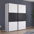 Rauch Neo 175cm 2 Door Sliding Wardrobe - Alpine White and Metallic Dark Grey
