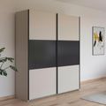 Rauch Neo 175cm 2 Door Sliding Wardrobe - Champagne and Metallic Dark Grey