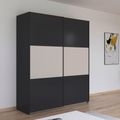 Rauch Neo 175cm 2 Door Sliding Wardrobe - Metallic Dark Grey and Champagne
