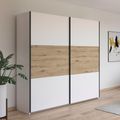 Rauch Neo 218cm 2 Door Sliding Wardrobe - Alpine White and Artisan Oak