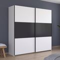 Rauch Neo 218cm 2 Door Sliding Wardrobe - Alpine White and Metallic Dark Grey