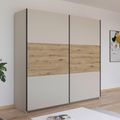 Rauch Neo 218cm 2 Door Sliding Wardrobe - Champagne and Artisan Oak