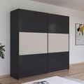 Rauch Neo 218cm 2 Door Sliding Wardrobe - Metallic Dark Grey and Champagne