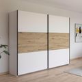 Rauch Neo 261cm 2 Door Sliding Wardrobe - Alpine White and Artisan Oak