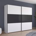 Rauch Neo 261cm 2 Door Sliding Wardrobe - Alpine White and Metallic Dark Grey