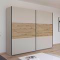 Rauch Neo 261cm 2 Door Sliding Wardrobe - Champagne and Artisan Oak