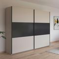 Rauch Neo 261cm 2 Door Sliding Wardrobe - Champagne and Metallic Dark Grey