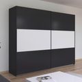 Rauch Neo 261cm 2 Door Sliding Wardrobe - Metallic Dark Grey and Alpine White