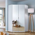 Rauch Ontario 117cm 2 Door Corner Wardrobe with Mirror - Alpine White