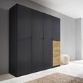 Rauch Ontario 181cm 4 Door Wardrobe with Drawer - Metallic Dark Grey and Sonoma Oak