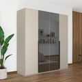 Rauch Paola 201cm 4 Door Wardrobe - Champagne and Grey Glass