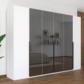 Rauch Paola 301cm 6 Door Wardrobe - Alpine White and Grey Glass