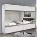 Rauch Penzberg 271cm 2 Door Sliding Wardrobe with Mirror - Alpine White and Stone Grey