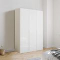 Rauch Purisma 151cm 3 Door Wardrobe - Alpine White and Crystal White Glass