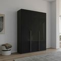 Rauch Purisma 151cm 3 Door Wardrobe - Graphite and Basalt Glass