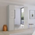 Rauch Purisma 201cm 4 Door Wardrobe with Mirror - Silk Grey Glass