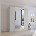 Rauch Purisma 201cm 4 Door Wardrobe with Mirror - Silk Grey