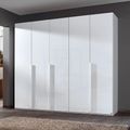 Rauch Purisma 251cm 5 Door Wardrobe - Alpine White and Crystal White Glass