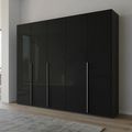 Rauch Purisma 251cm 5 Door Wardrobe - Graphite and Basalt Glass