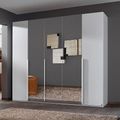 Rauch Purisma 251cm 5 Door Wardrobe with Mirror - Alpine White