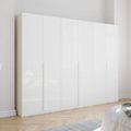 Rauch Purisma 301cm 6 Door Wardrobe - Alpine White and Crystal White Glass