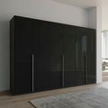 Rauch Purisma 301cm 6 Door Wardrobe - Graphite and Basalt Glass