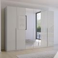 Rauch Purisma 301cm 6 Door Wardrobe with Mirror - Silk Grey Glass