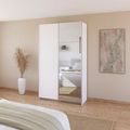 Rauch Quadra 136cm 2 Door Sliding Wardrobe with Mirror - Alpine White