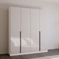 Rauch Quadra Spin 181cm 4 Door Wardrobe - Alpine White and Crystal White Glass