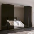 Rauch Quadra Spin 271cm 6 Door Wardrobe with Mirror - Metallic Dark Grey and Basalt Glass