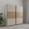 Rauch Sajo 218cm 2 Door Sliding Wardrobe - Champagne and Artisan Oak