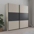 Rauch Sajo 218cm 2 Door Sliding Wardrobe - Champagne and Metallic Dark Grey