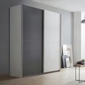 Rauch Saturn 175cm 2 Door Sliding Wardrobe - Alpine White and Metallic Dark Grey