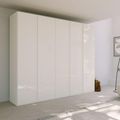 Rauch Skat Meridian 251cm 5 Door Wardrobe - Alpine White and Crystal White Glass