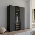 Rauch Skat Shine 151cm 3 Door Wardrobe - Graphite