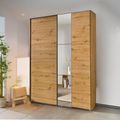 Rauch Slide 131cm 2 Door Sliding Wardrobe with Mirror - Artisan Oak