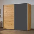 Rauch Slide 175cm 2 Door Sliding Wardrobe - Artisan Oak and Metallic Dark Grey