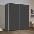 Rauch Slide 175cm 2 Door Sliding Wardrobe - Metallic Dark Grey