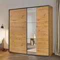 Rauch Slide 175cm 2 Door Sliding Wardrobe with Mirror - Artisan Oak