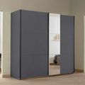 Rauch Slide 175cm 2 Door Sliding Wardrobe with Mirror - Metallic Dark Grey